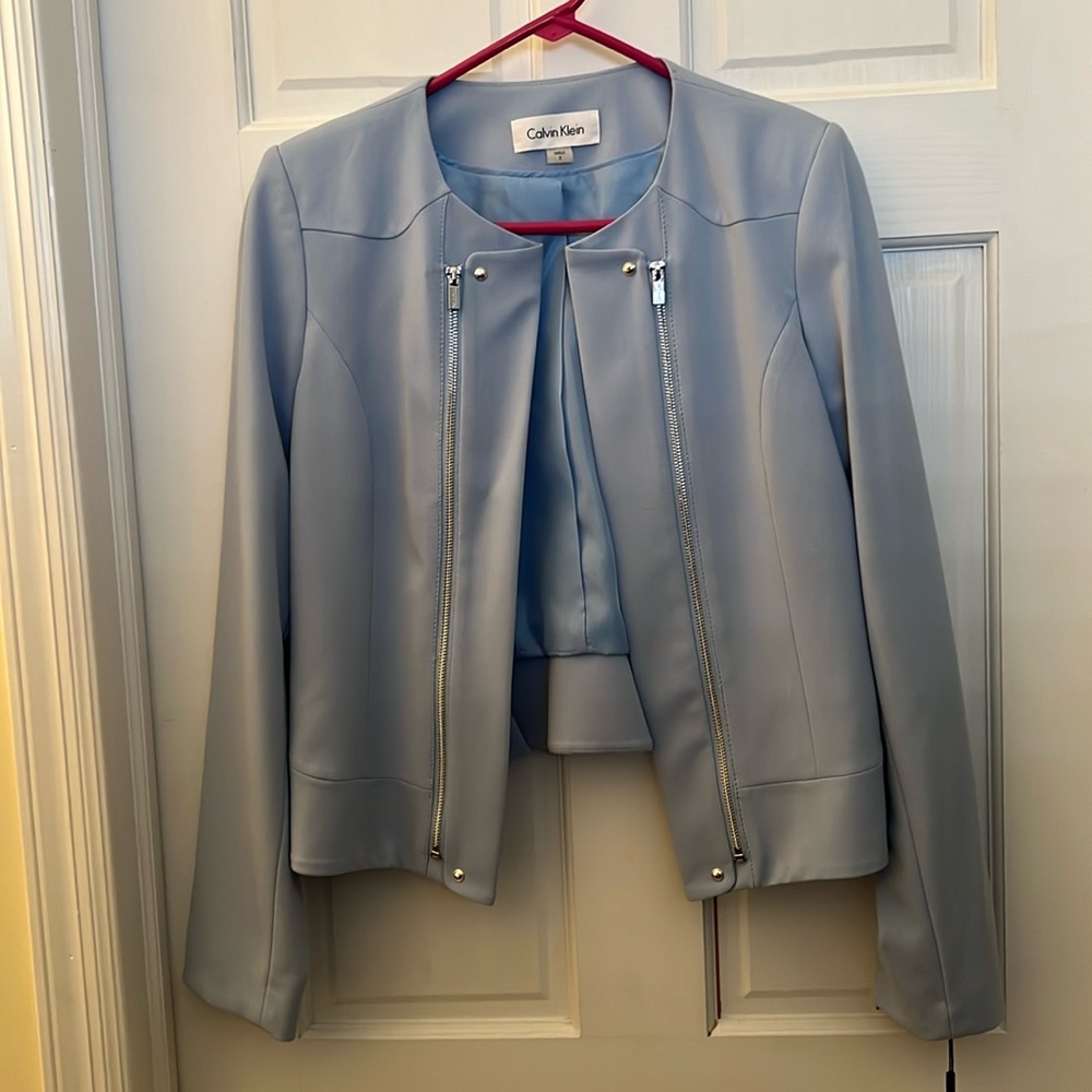 NWT Calvin Klein light blue blazer size 8